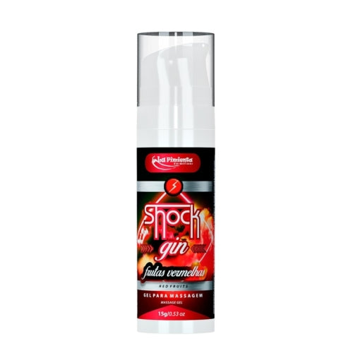 GEL VIBRADOR LÍQUIDO SHOCK GIN - FRUTAS VERMELHAS 15g