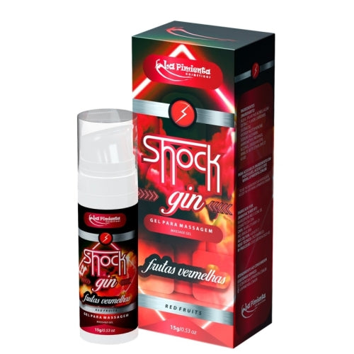GEL VIBRADOR LÍQUIDO SHOCK GIN - FRUTAS VERMELHAS 15g