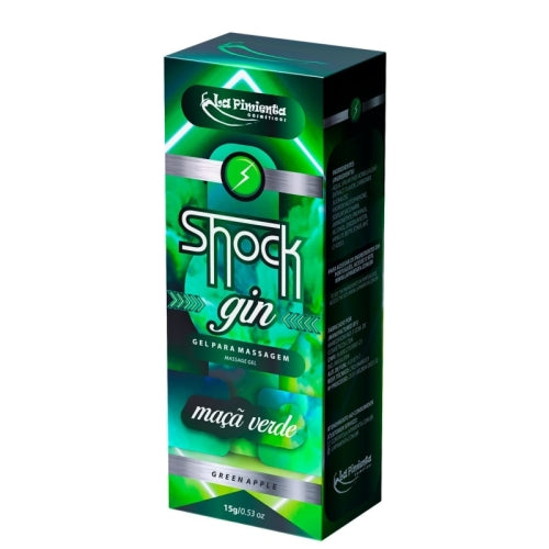 GEL VIBRADOR LÍQUIDO SHOCK GIN - MAÇÃ VERDE 15g