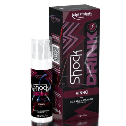 GEL VIBRADRO LÍQUIDO SHOCK DRINK VINHO 15g