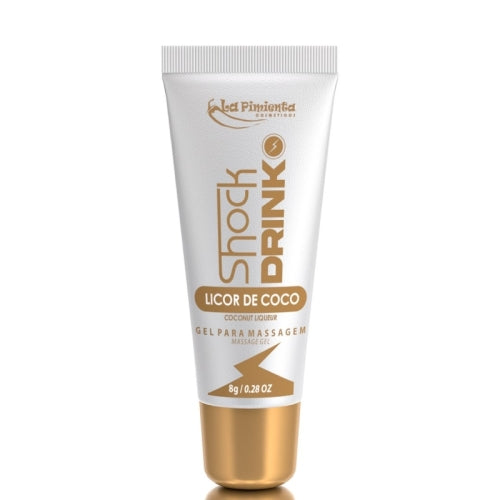 GEL VIBRADOR LÍQUIDO SHOCK DRINK LICOR DE COCO 8g