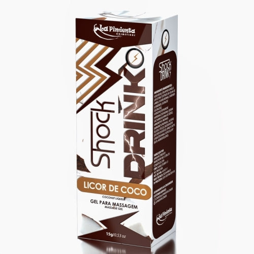 GEL VIBRADOR LÍQUIDO SHOCK DRINK LICOR DE COCO 15g