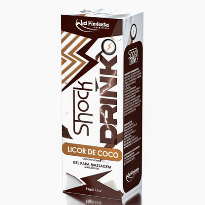 GEL VIBRADOR LÍQUIDO SHOCK DRINK LICOR DE COCO 15g