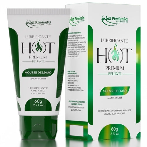 LUBRIFICANTE CORPORAL HOT PREMIUM - MOUSSE DE LIMÃO