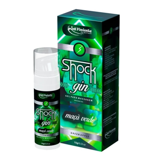 GEL VIBRADOR LÍQUIDO SHOCK GIN - MAÇÃ VERDE 15g