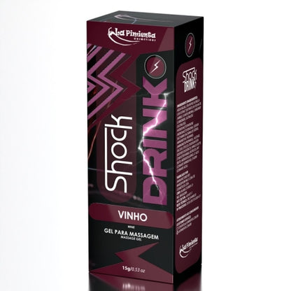 GEL VIBRADRO LÍQUIDO SHOCK DRINK VINHO 15g
