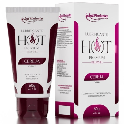 LUBRIFICANTE CORPORAL HOT PREMIUM - CEREJA
