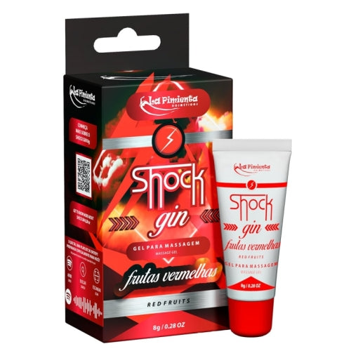 GEL VIBRADOR LÍQUIDO SHOCK GIN - FRUTAS VERMELHAS 8g