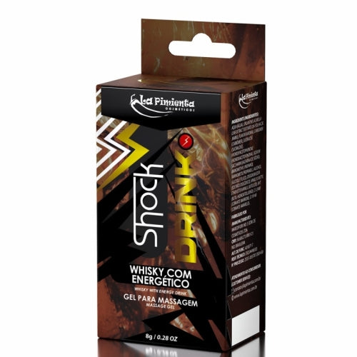 GEL VIBRADOR LÍQUIDO SHOCK DRINK WHISKY COM ENERGÉTICO 8g