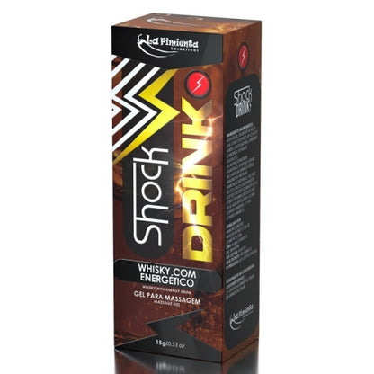 GEL VIBRADOR LÍQUIDO SHOCK DRINK WHISKY COM ENERGÉTICO 15g