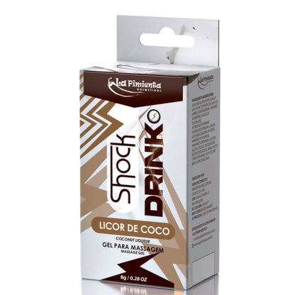GEL VIBRADOR LÍQUIDO SHOCK DRINK LICOR DE COCO 8g