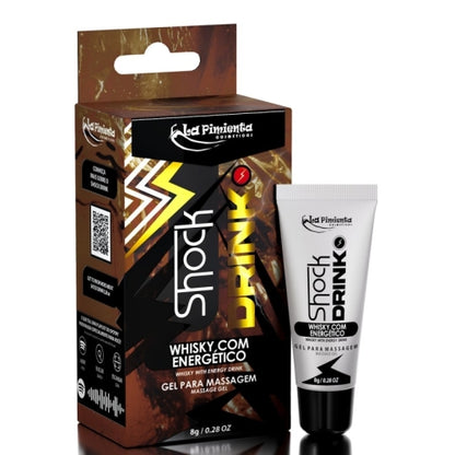 GEL VIBRADOR LÍQUIDO SHOCK DRINK WHISKY COM ENERGÉTICO 8g